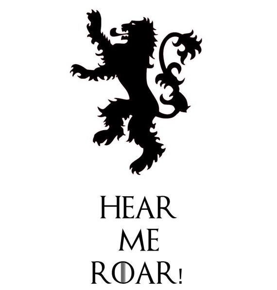 Game of Thrones House Lannister Sigil and Motto in Black and