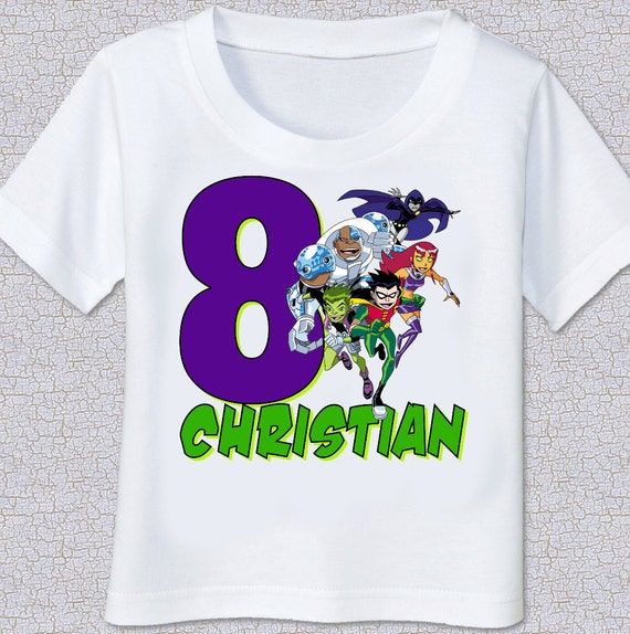 Items similar to Teen Titans birthday Tshirt Shirt on Etsy