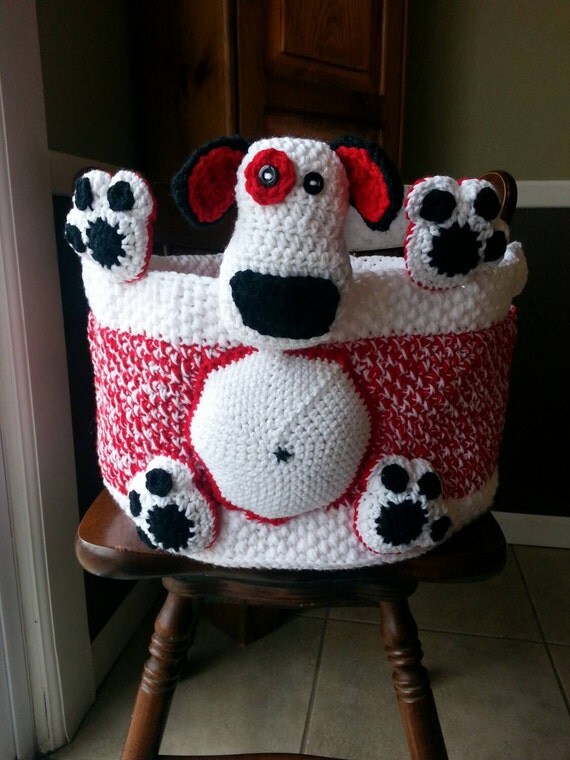 Custom Crocheted Dog Toy Storage Basket by DebisHomemadeCrochet