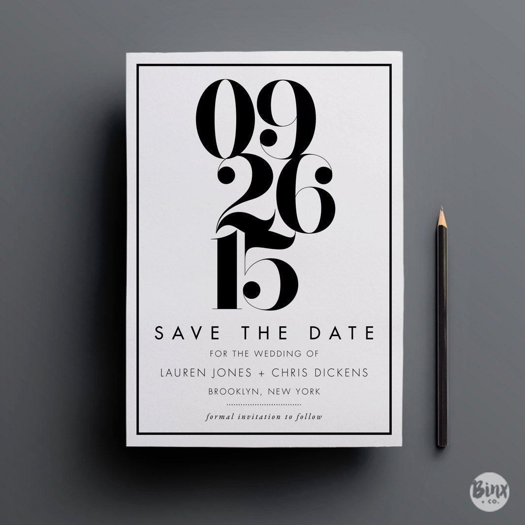 Modern Save The Date Printable Save The Date Digital Files 2817