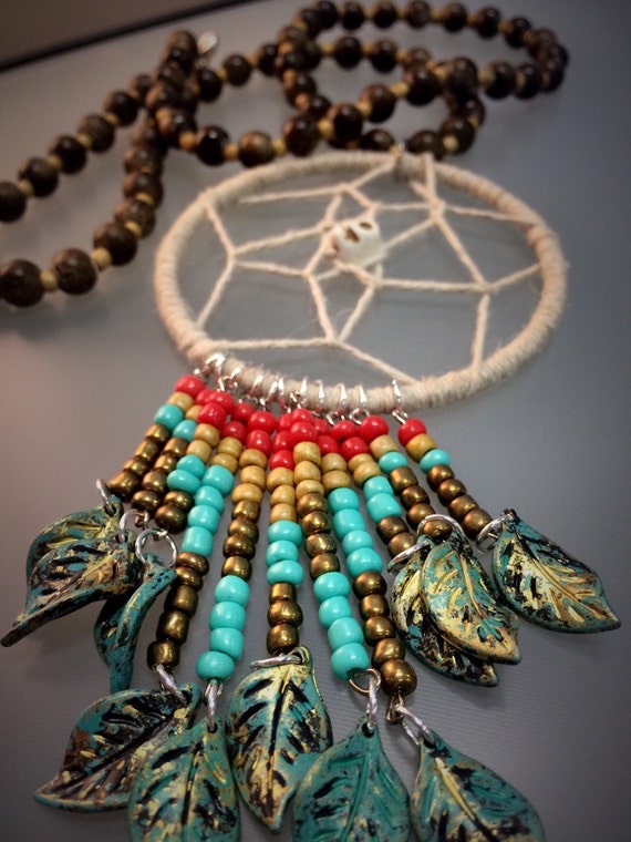 Items similar to Large Dream Catcher Necklace on Etsy