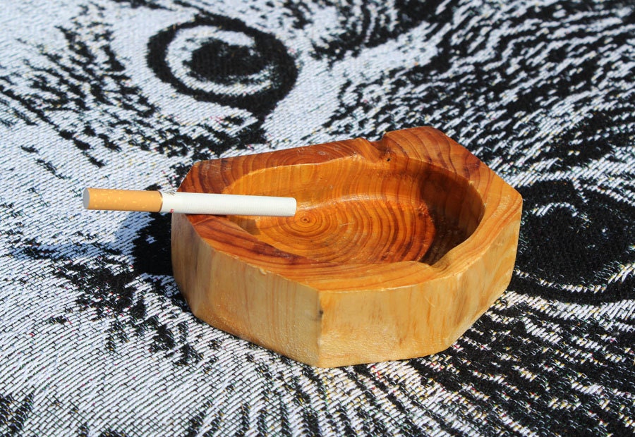 Ashtray, wood ash tray, cigar ashtray, cigar supplies, bar furniture