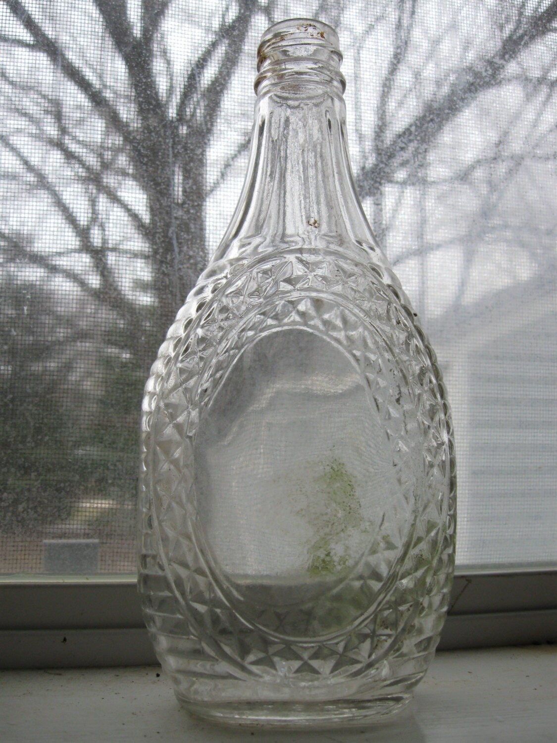  Vintage  Glass Log  Cabin  Syrup  Bottle 