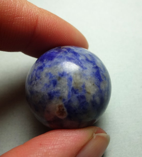 Sodalite sphere 21 mm blue white stone sphere metaphysical