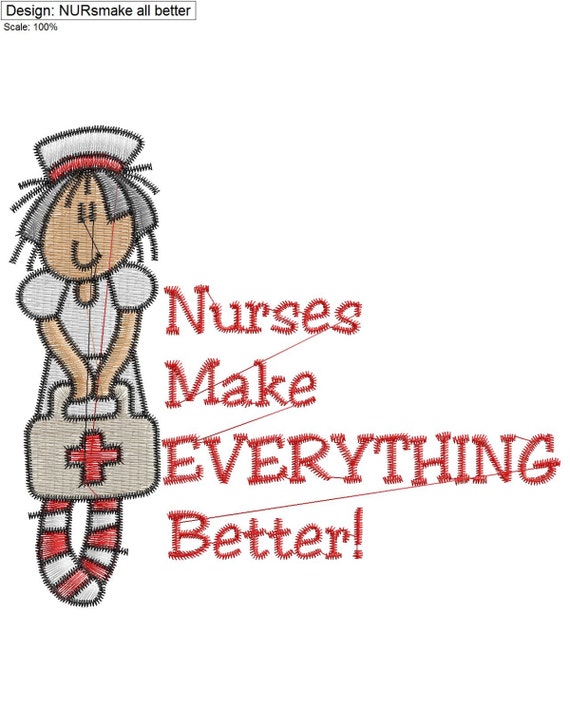 Nursing Embroidery Design by LOTSOFEMBROIDERY on Etsy