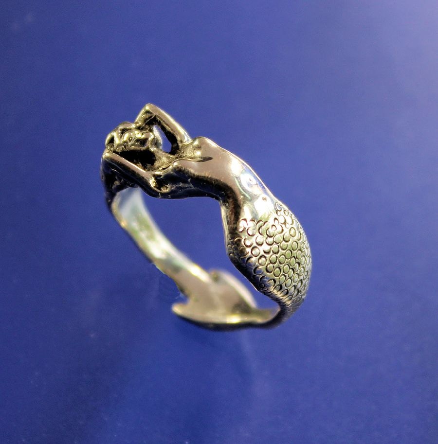 Mermaid Ring Sterling Silver Handcrafted Design