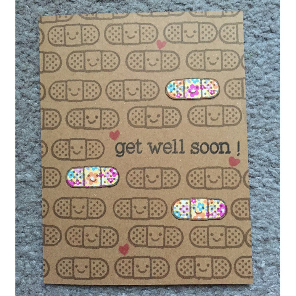 Cute Get Well Soon Greeting Card with by skalkosgettingcrafty