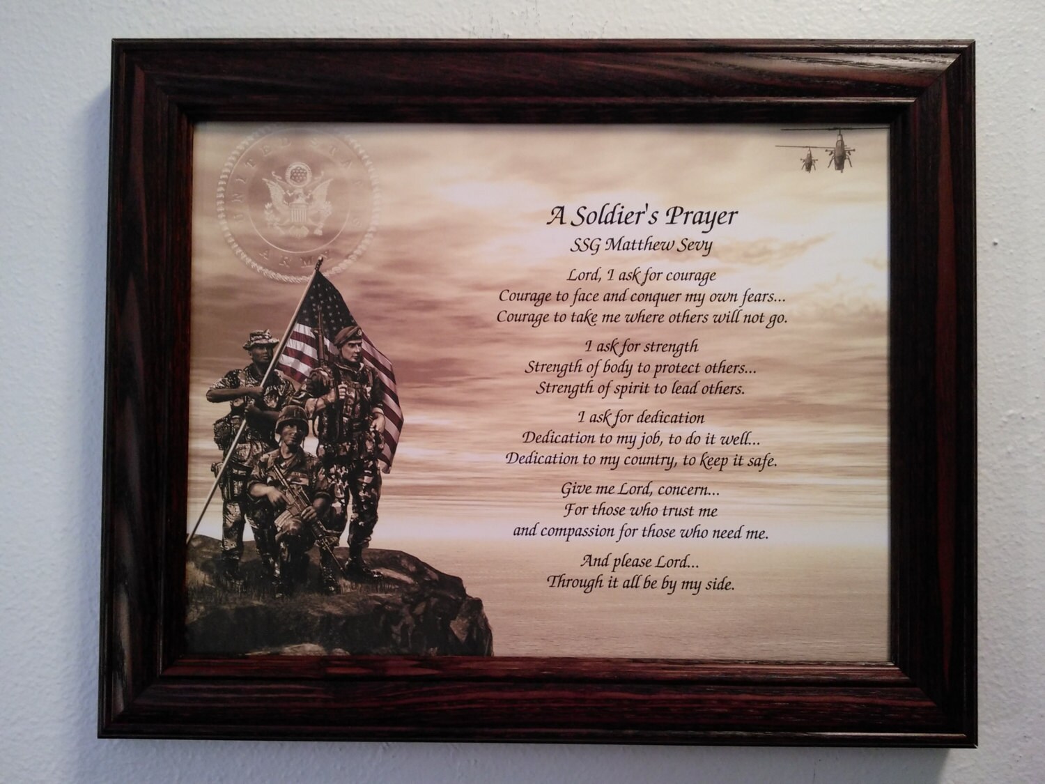 Army Personalized Gift A Soldier's Prayer by PrintedKeepsakeGifts