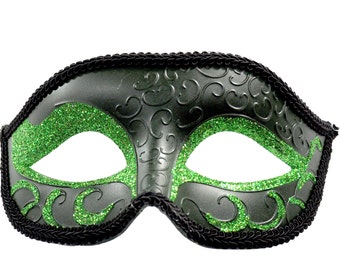 GREEN Masquerade Mask for Men St. Patrick's Day Mask Prom