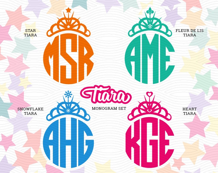 Download Princess Tiara Monogram Frames SVG EPS DXF Studio3 Crown