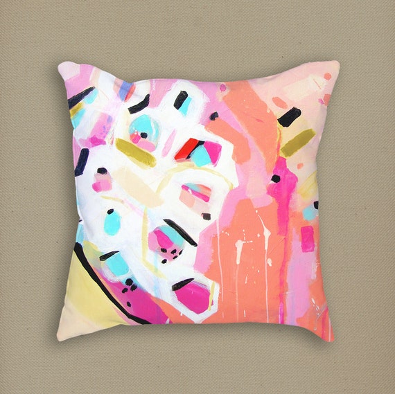 Decorative Throw Pillow with Insert Original Art by LanilouArt