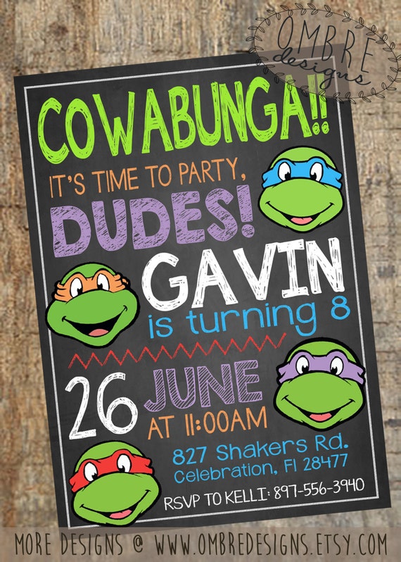 Tmnt Invitations 8