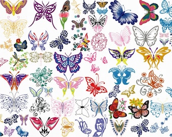 BUTTERFLY designs for embroidery machine, instant download