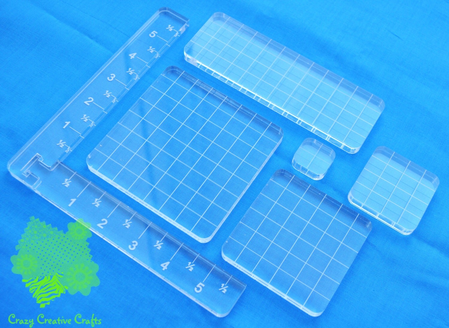 6 pc Acrylic stamp block set