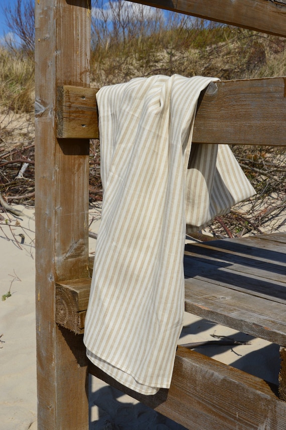 Beach blanket Big linen Beach towel Linen towel by Linaralinen