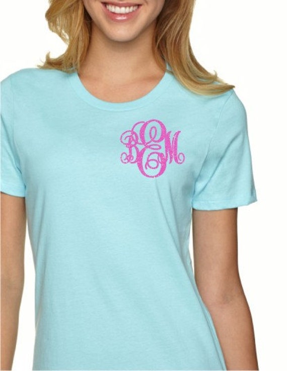 Items Similar To Short Sleeve Monogram T Shirt Womens Vinyl On Etsy