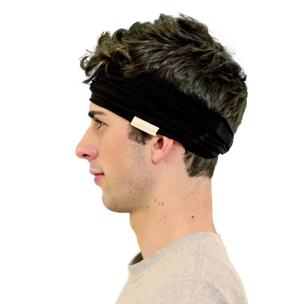 ENSO Classic Black Headband for Men. Best Selling Mens by KOOSHOO