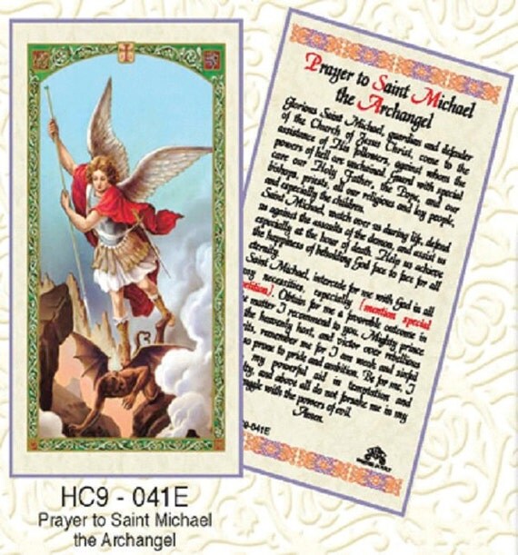 Prayer to St Michael the Archangel Laminated Holy Card Set Of