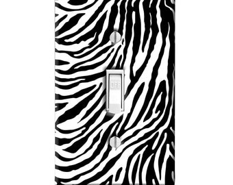 Home Decor Light Switch Cover-Zebra Animal Print-Housewarming-Lighting-Wall Decor-Kitchen Decor-Bathroom Decor-Double Light Switch-Triple