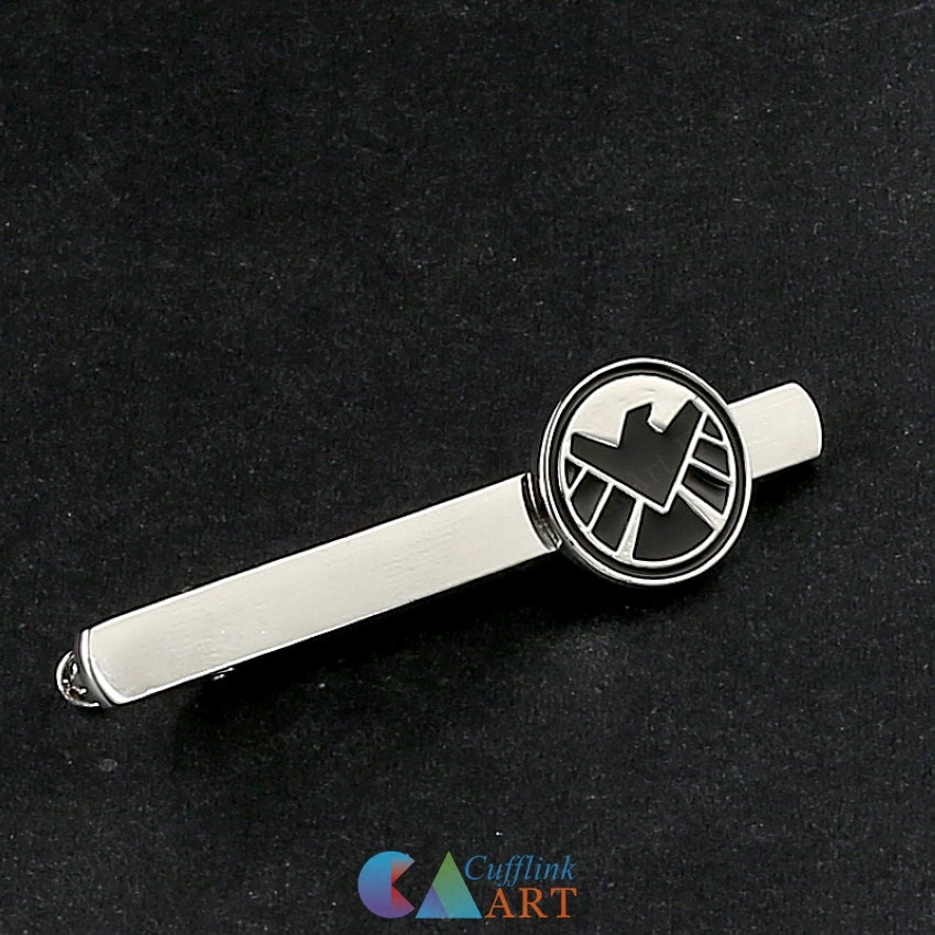 SHIELD Tie Bar Mens SHIELD Tie Clip Super Hero by CufflinkArt