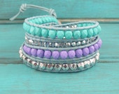 Lavender and Mint Wrap bracelet