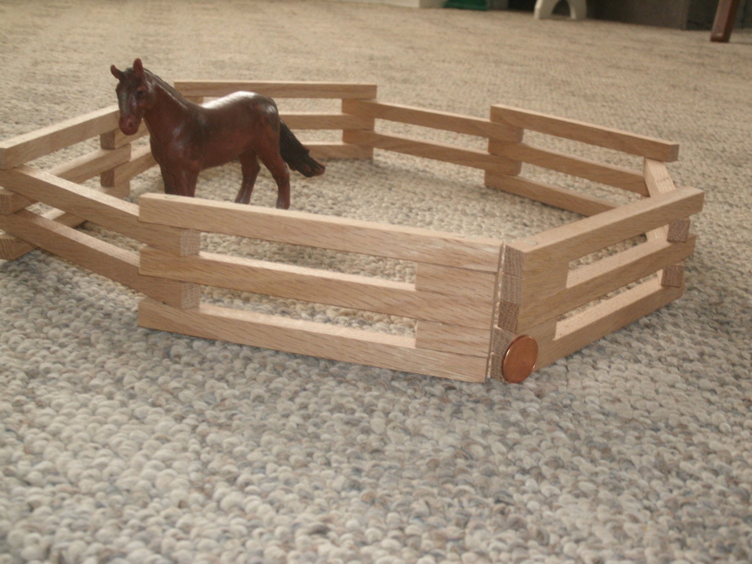 Toy Wood Oak Barn Yard Fence Works Perfect With