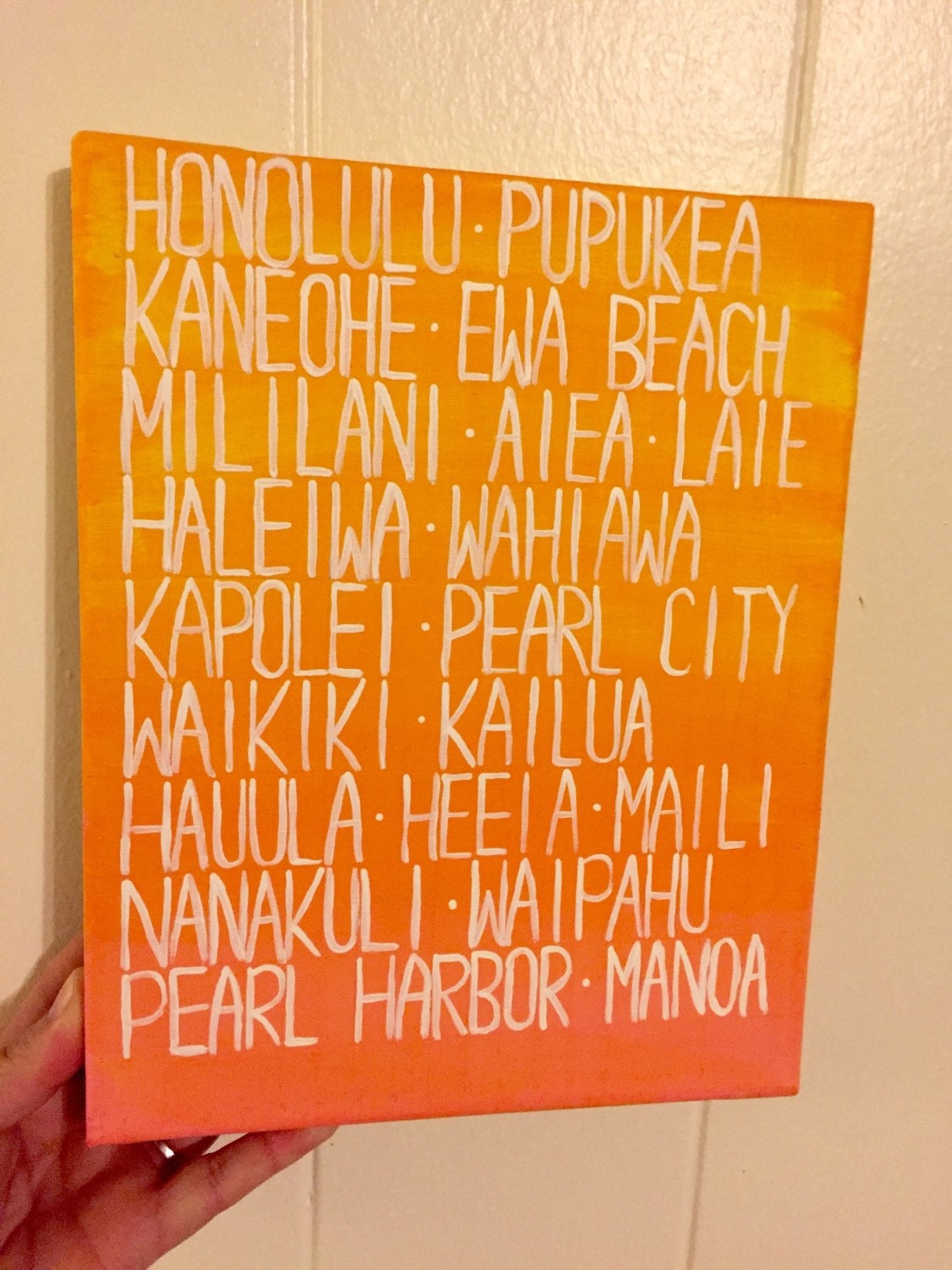 Island Inspired Custom Word Art Oahu cities by OneSoulArtistry