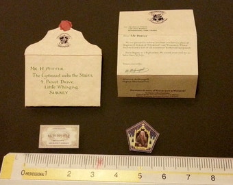 Platform 9 3/4 Harry Potter letter ticket choc frog cards 1/6 Diorama albus accessories