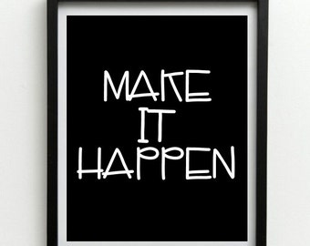 Items similar to I'm gonna make it happen (Orange) / Motivational Quote ...