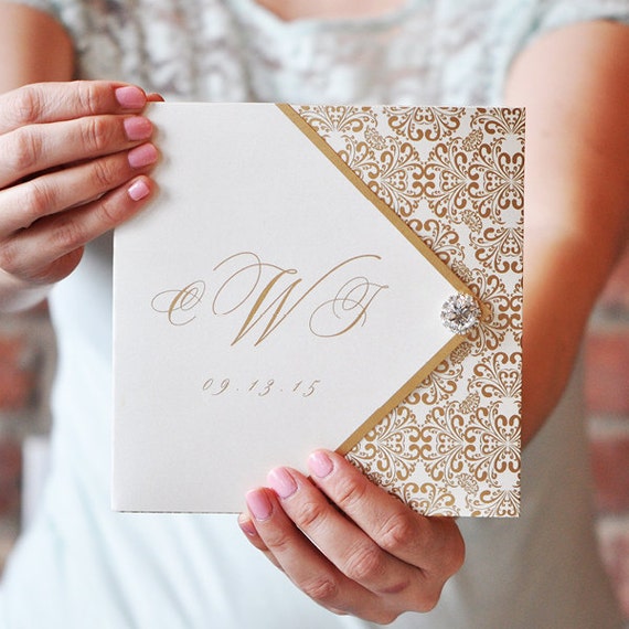 Elegant Wedding Invitations With Rhinestones 5