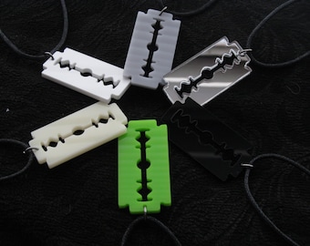 Razer blade acrylic necklace laser cut