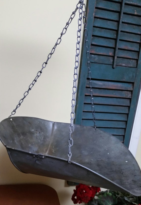 Vintage Galvanized Metal Scale Basket By Thatfarmgirl On Etsy