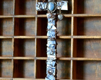 Mosaic Mission Cross with Rustic Finish