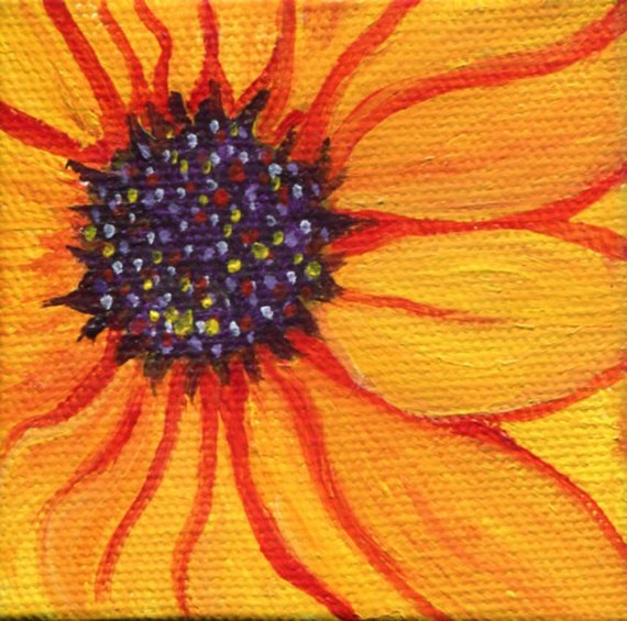 Sunflower Painting Easel Red Sunflower on by SharonFosterArt