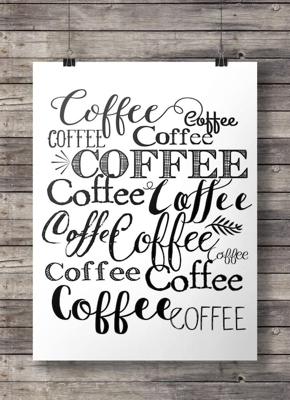 COFFEE Printable kitchen wall art 16x20 digital print