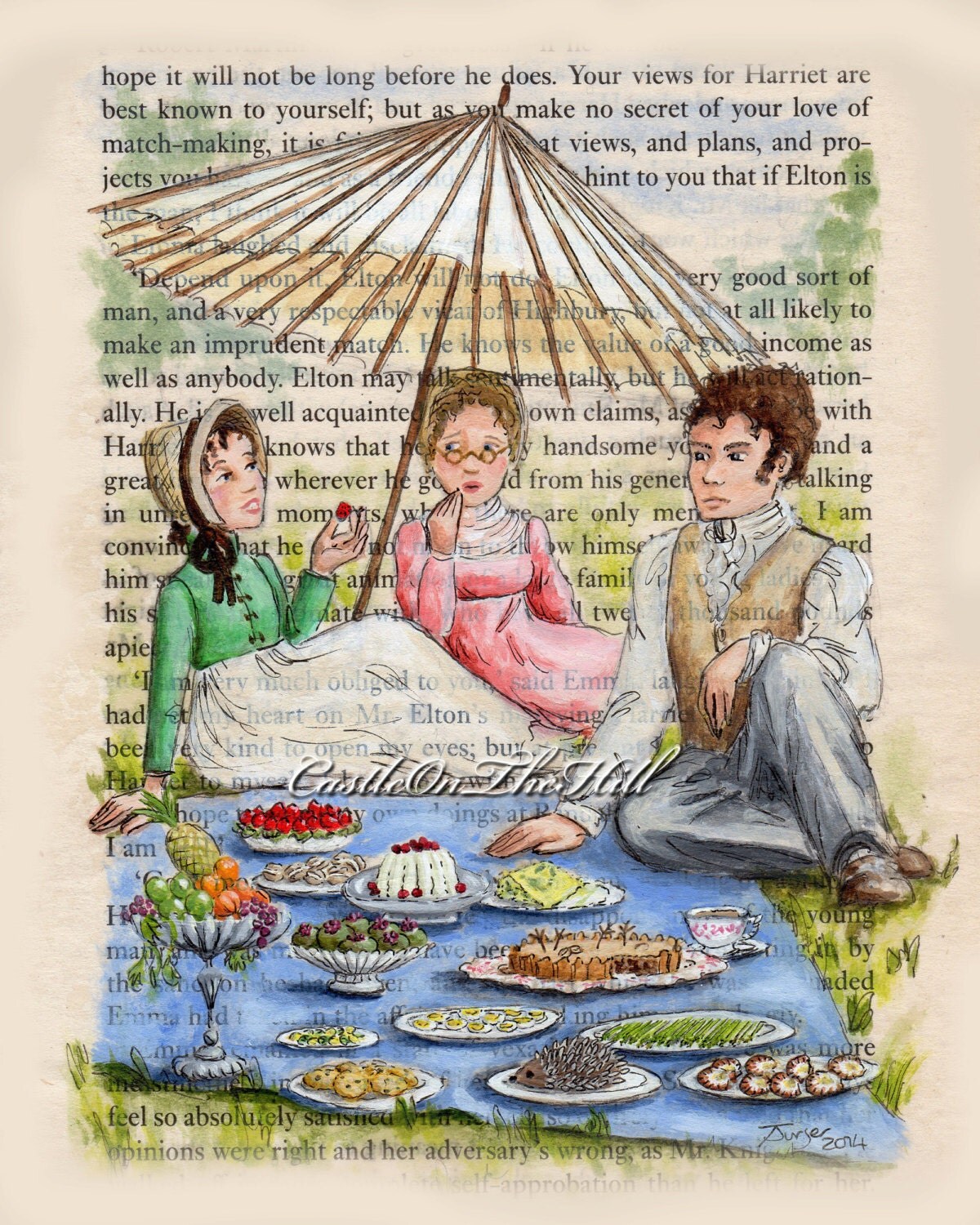 Jane Austen Emma Picnic On Box Hill Print