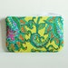 Medium Zipper Pouch Makeup Bag Cosmetic Case Dancing Paisley in Lemon Amy Butler