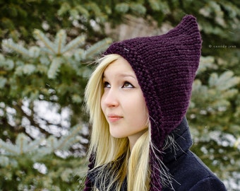 Instant Download Knitting Pattern - Knit Hat Pattern Signature Pixiebell Pixie Hat Pattern - Womens Hat Pattern Womens Accessories