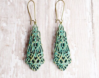 Turquoise Verdigris Earrings