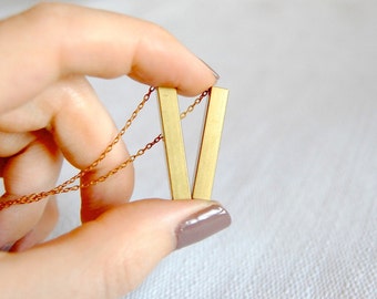 SALE - Rectangular V Necklace - FREE US Shipping