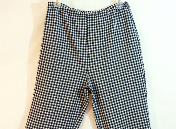 Funky Checked Pants Vintage 1970s Black and by FunVintageClothing