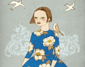 New Day,  illustration art print of original drawing