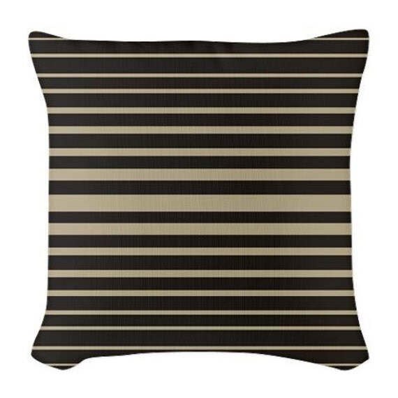 Black and tan striped pillow by ShaNickersWallDecals on Etsy