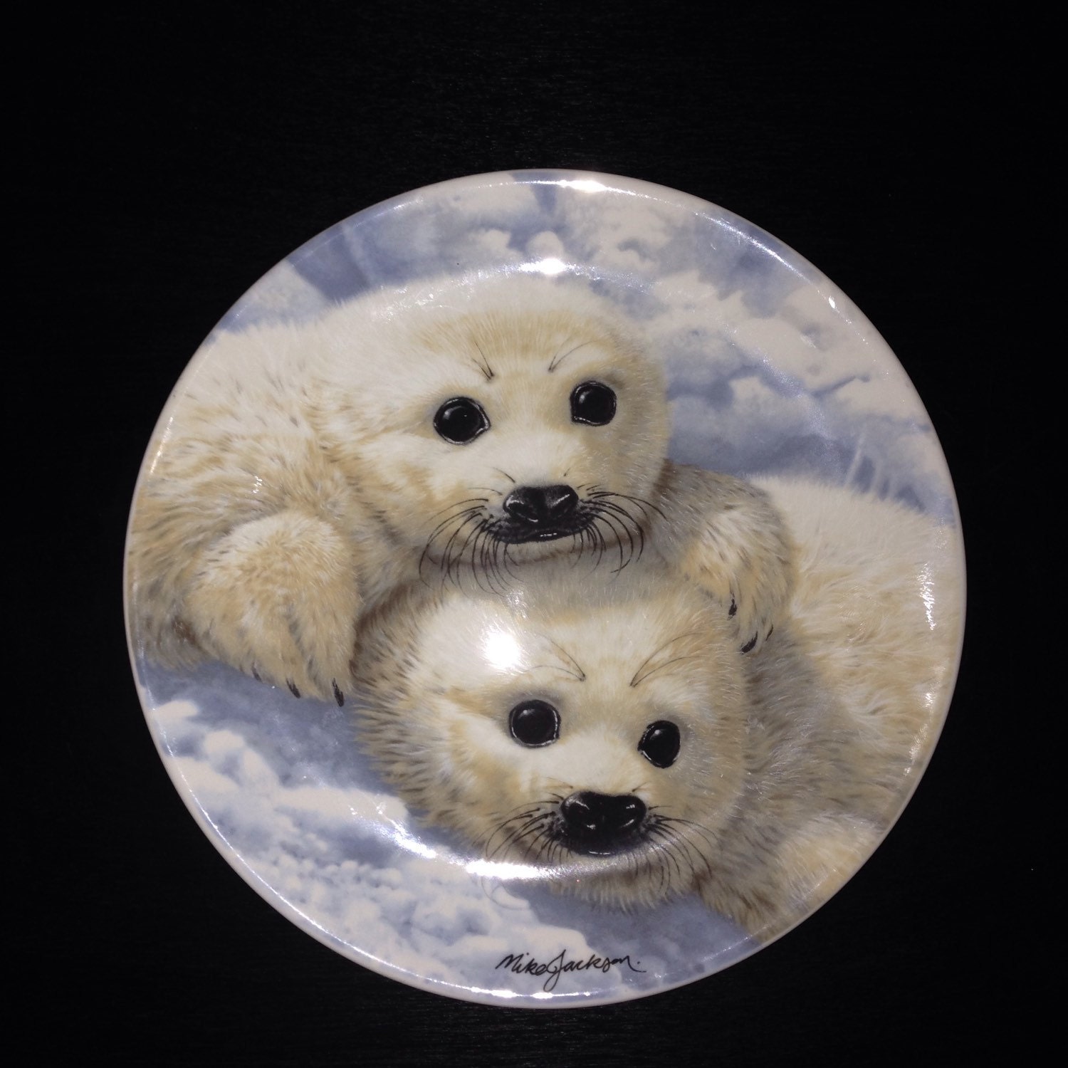 Vintage Baby Seals Collector Plate By Mike