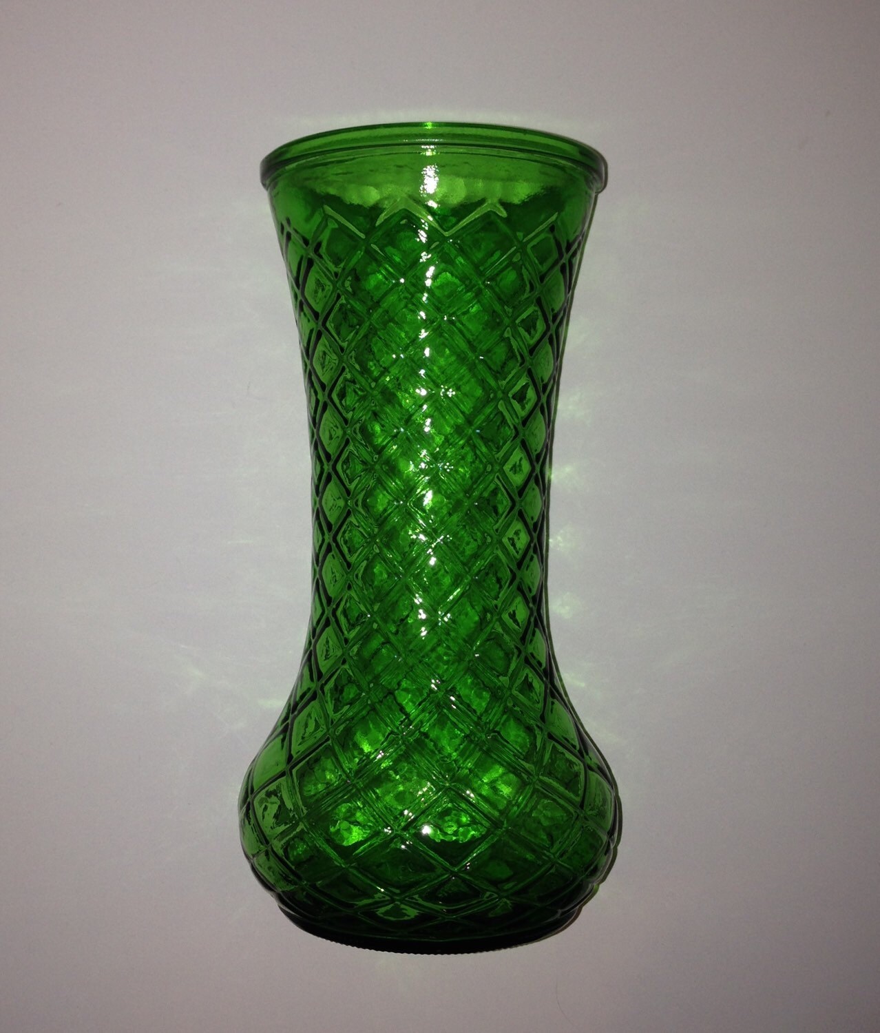 Vintage Hoosier Glass Green Vase 4087 Free by melangeatrois
