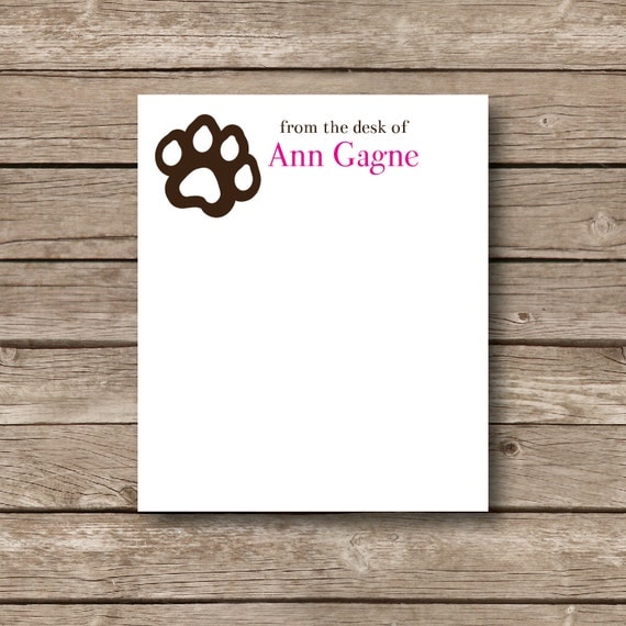 Personalized Notepads from the desk of dog theme notepads