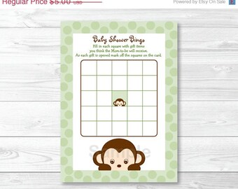 30% Off SALE Monkey Baby Shower Bingo Cards INSTANT DOWNLOAD
