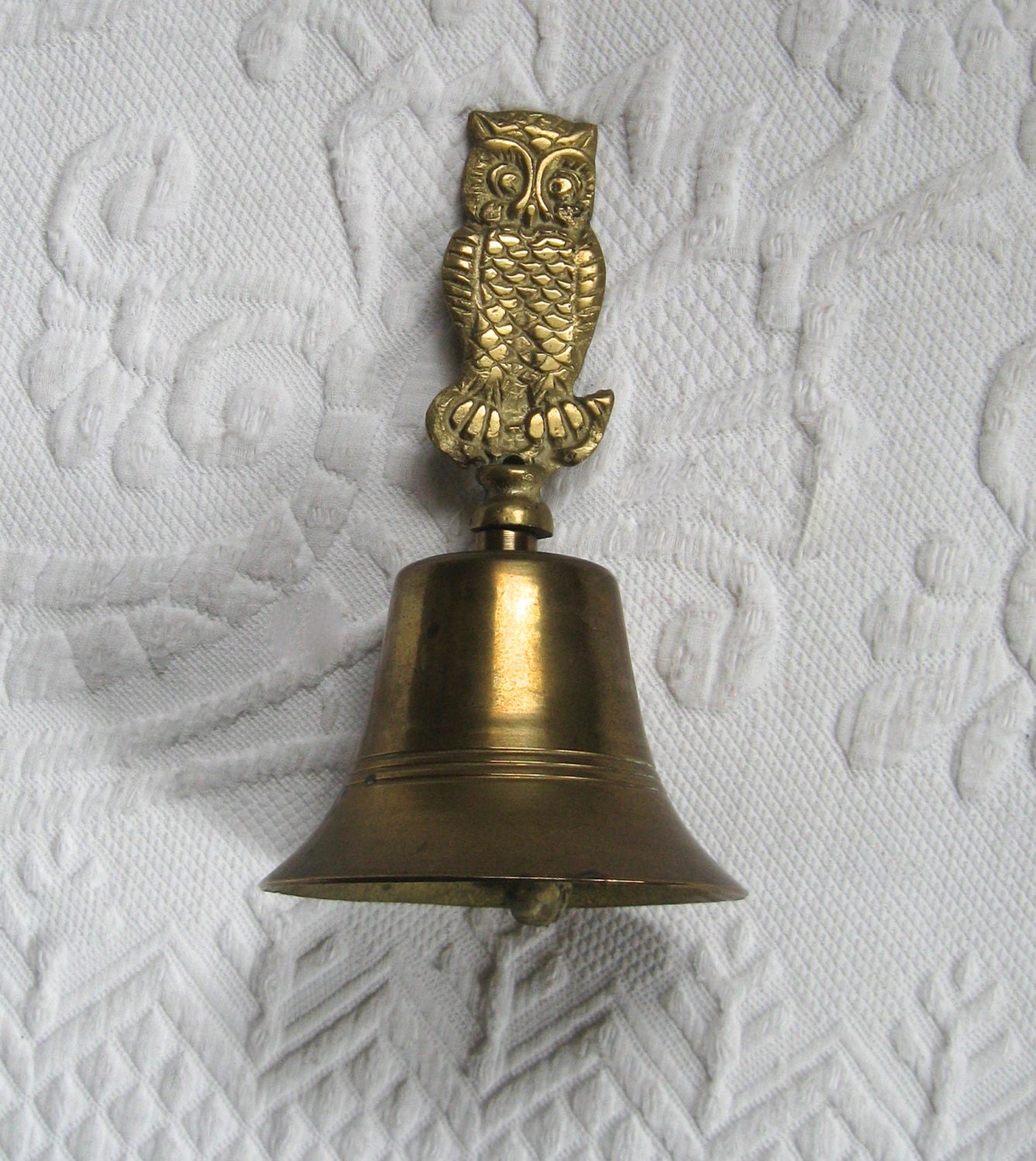 Vintage Solid Brass Bell / Brass Owl Bell by vintagous on Etsy