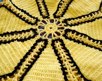 Handmade Vintage Crocheted Doily Stool Cover