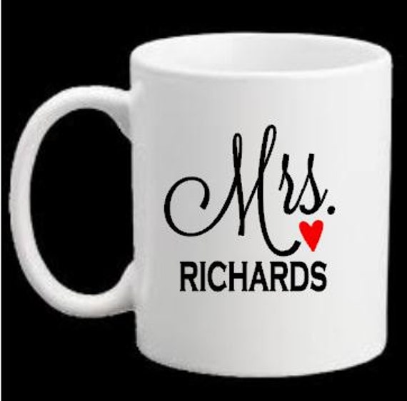 Personalized Mr and Mrs Coffee Mug Decals Custom DIY Wedding